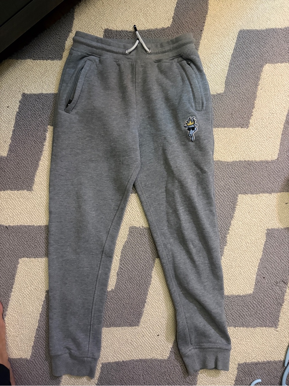 Kids Gray Jogger Sweatpants with Drawstring